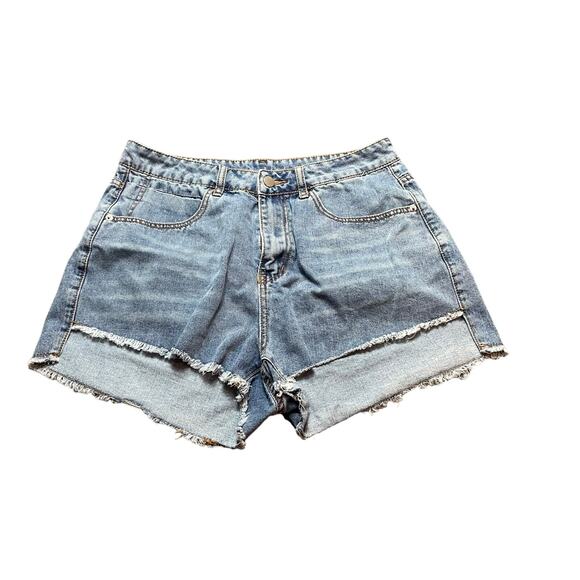 SHEIN High Rise Denim Jean Cut‎ Off Shorts Distressed Womens Size 0XL - Picture 1 of 7